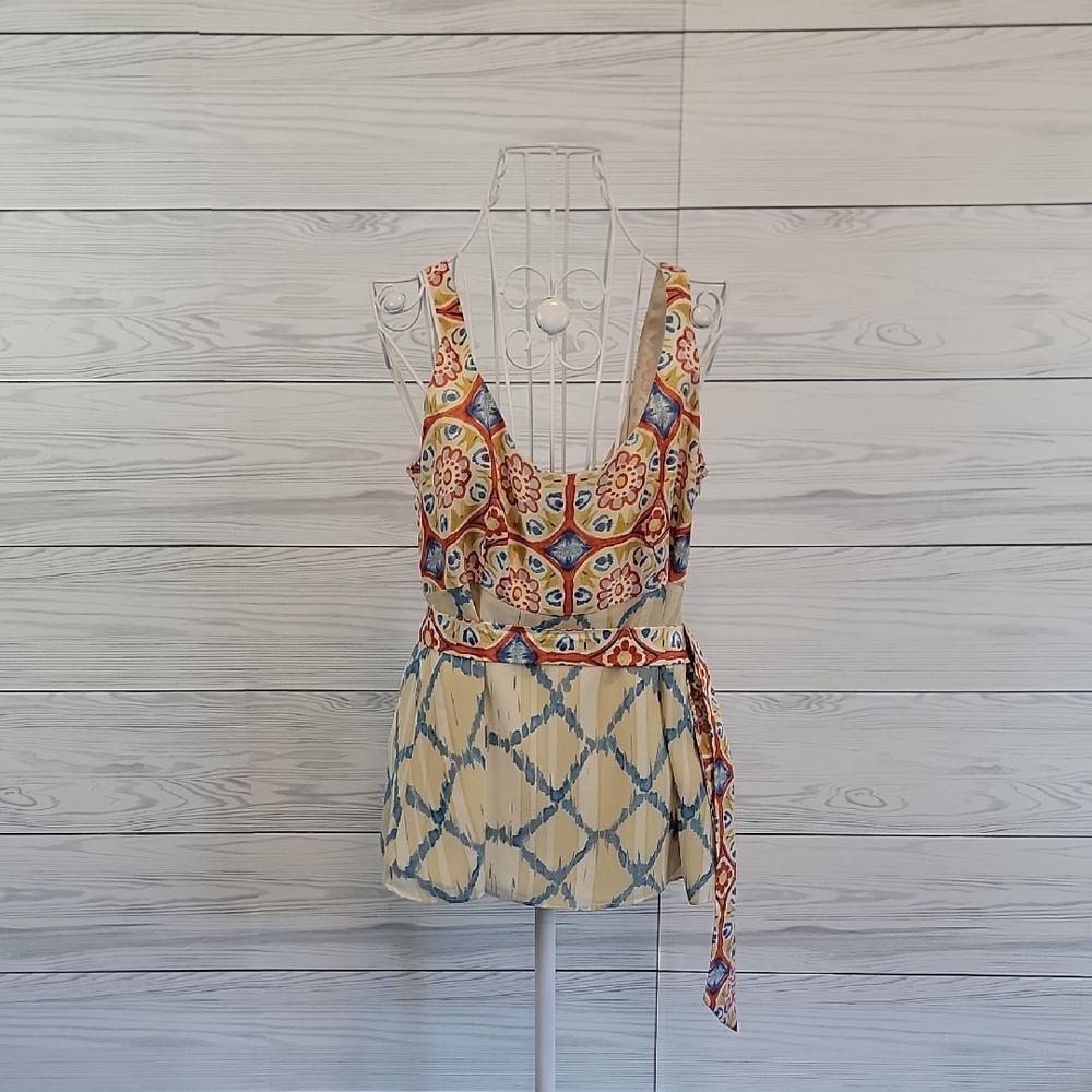 Banana Republic Silk Halter Top Colorful Patterned Womens Size 6